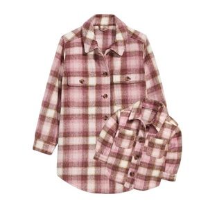 Old Navy Mommy & Me Plaid Soft Brushed Utility Shackets Large/3T Bundle